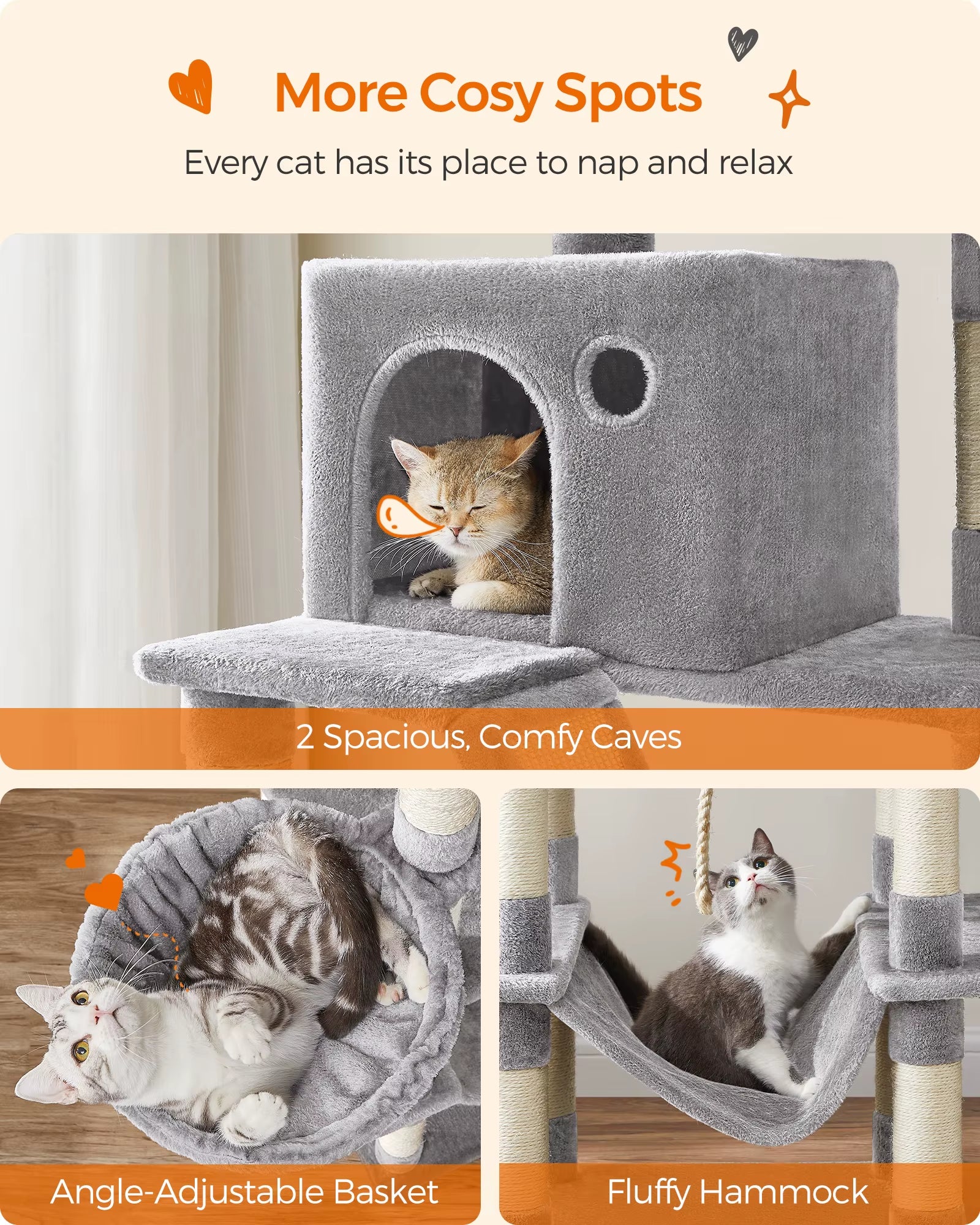 Cat Tree House with Scratching 