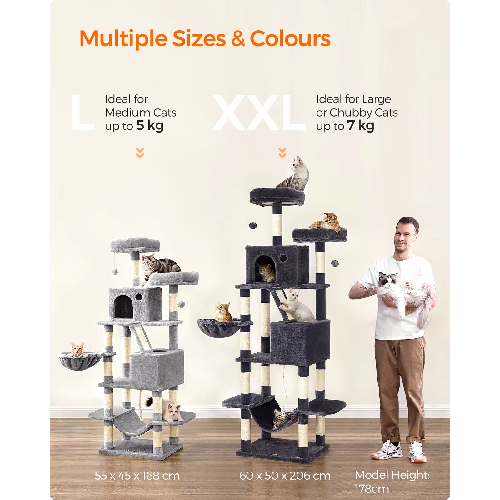 Cat Tree House with Scratching 