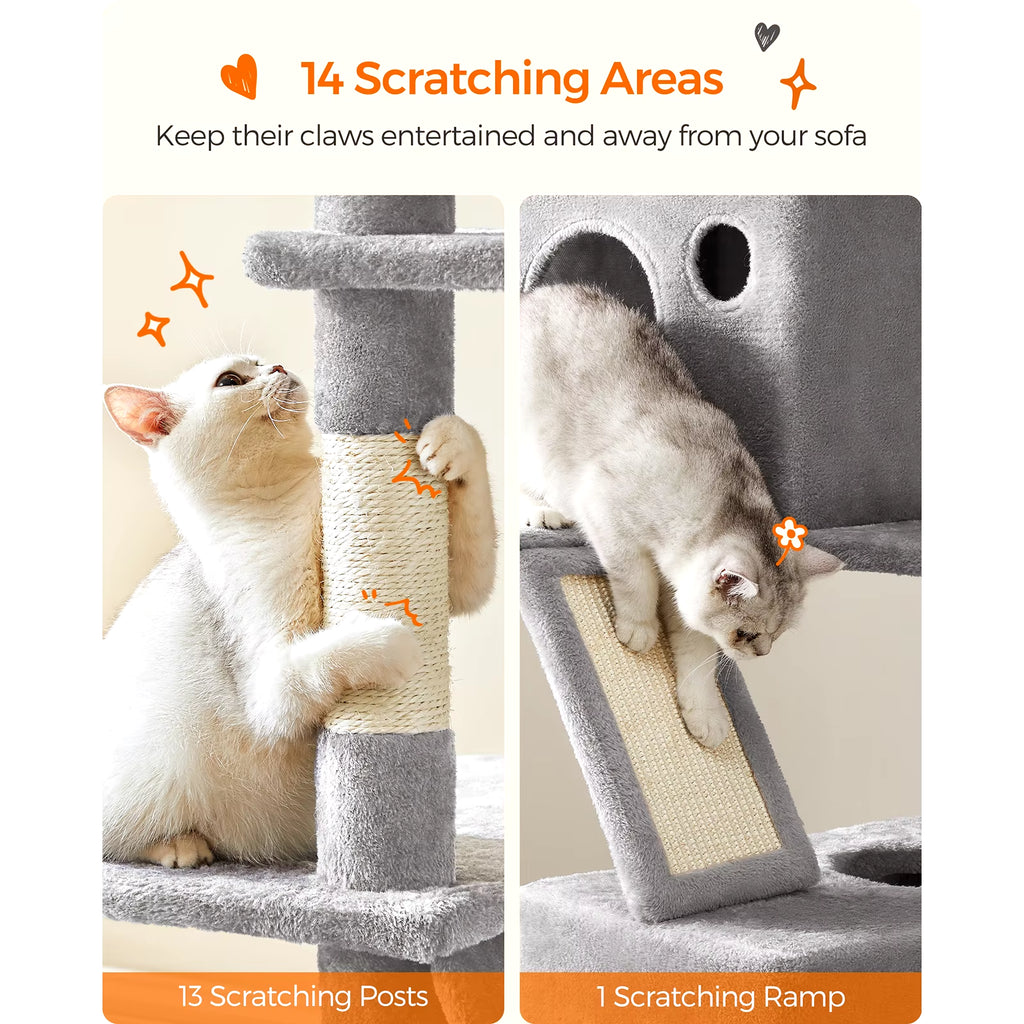 Cat Tree House with Scratching 