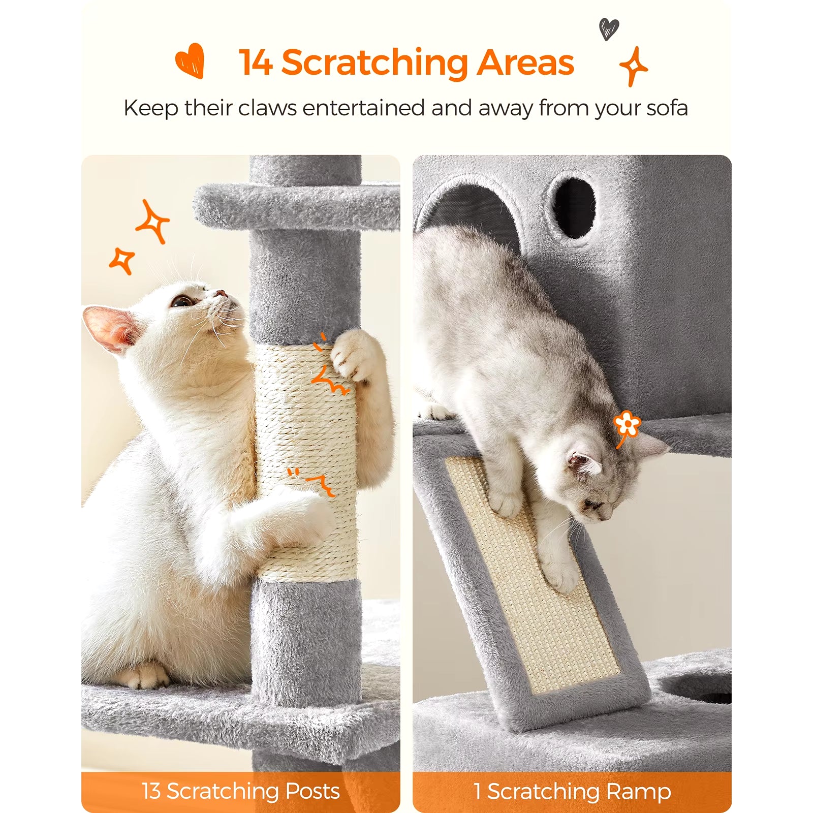 Cat Tree House with Scratching 