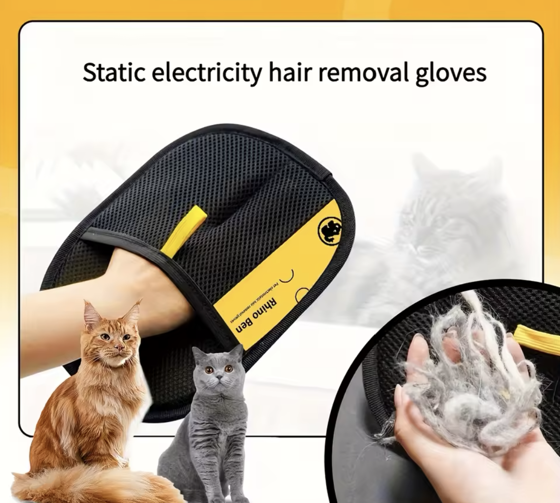 Electrostatic Pet Hair Removal Gloves for Dogs & Cats