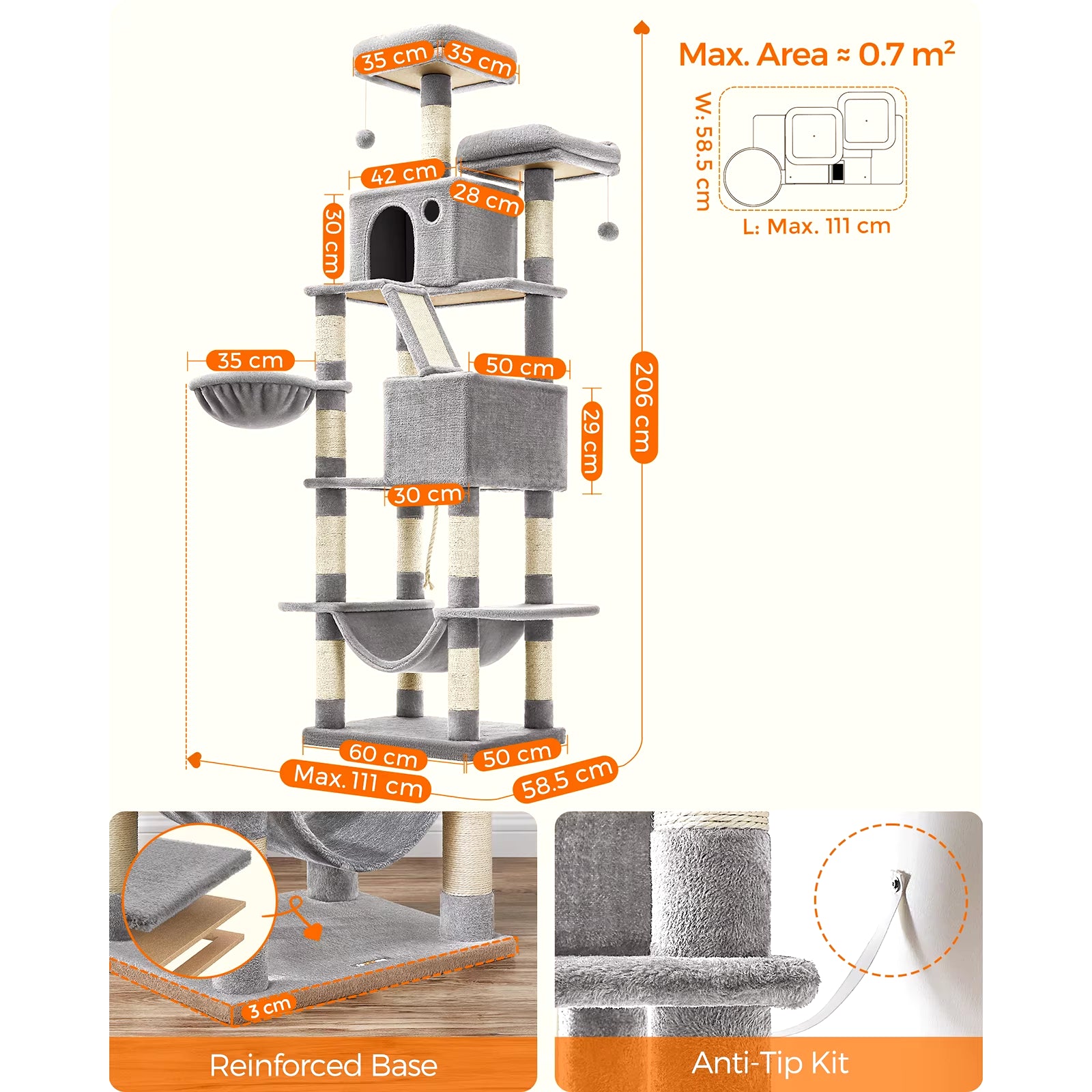 Cat Tree House with Scratching 
